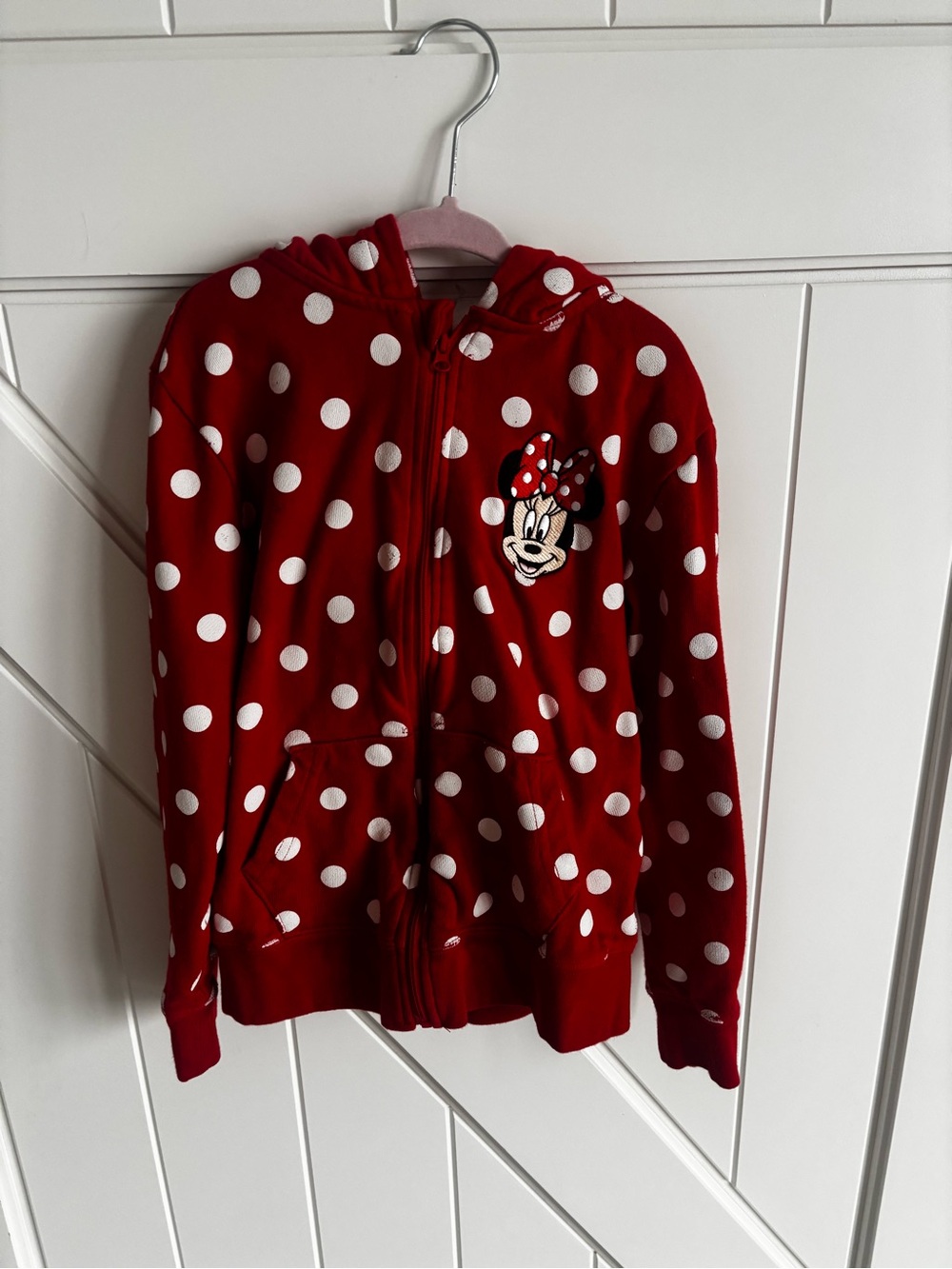 Red Polka Dot Minnie Mouse Zip Hoodie for Kids